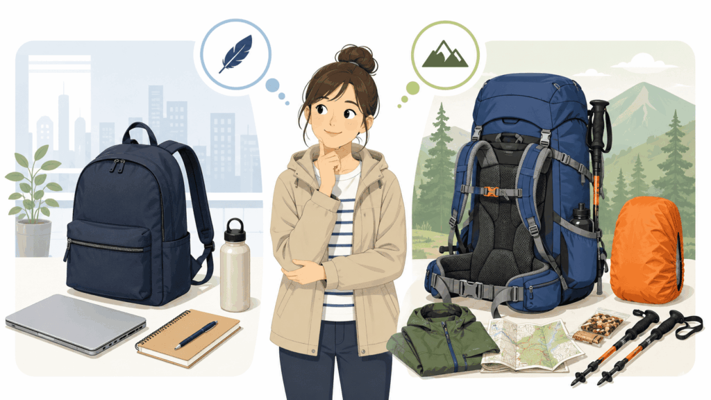 登山ザックと普段使いリュックの違い