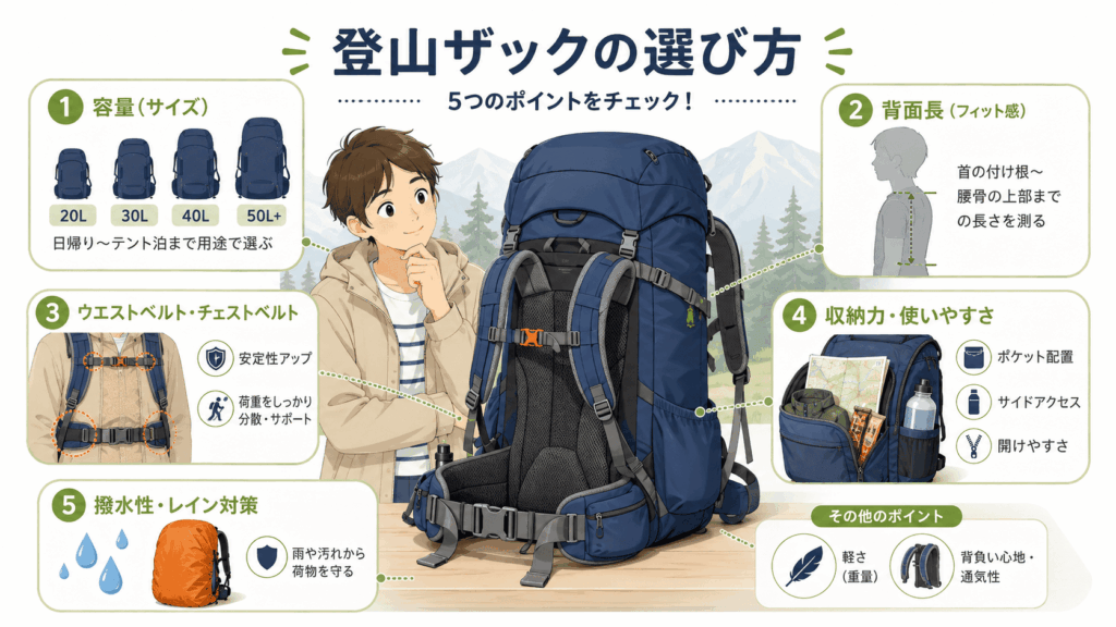 登山ザックの選び方