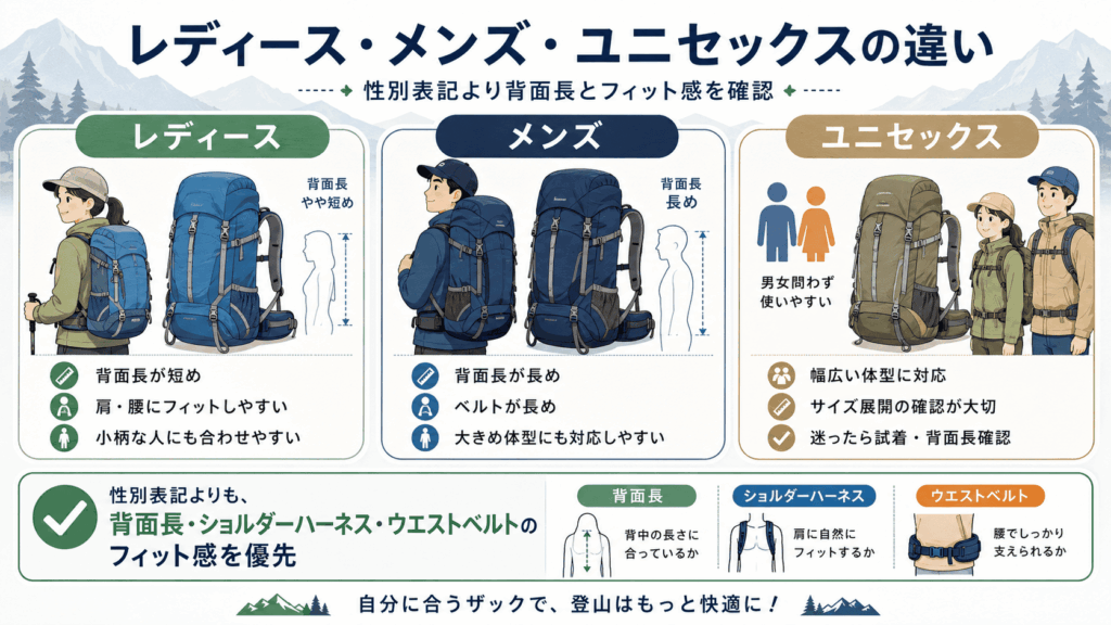 レディース・メンズ・ユニセックスの違い