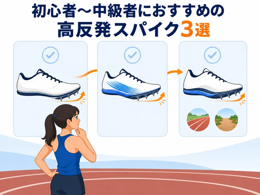 初心者〜中級者におすすめの高反発スパイク3選
