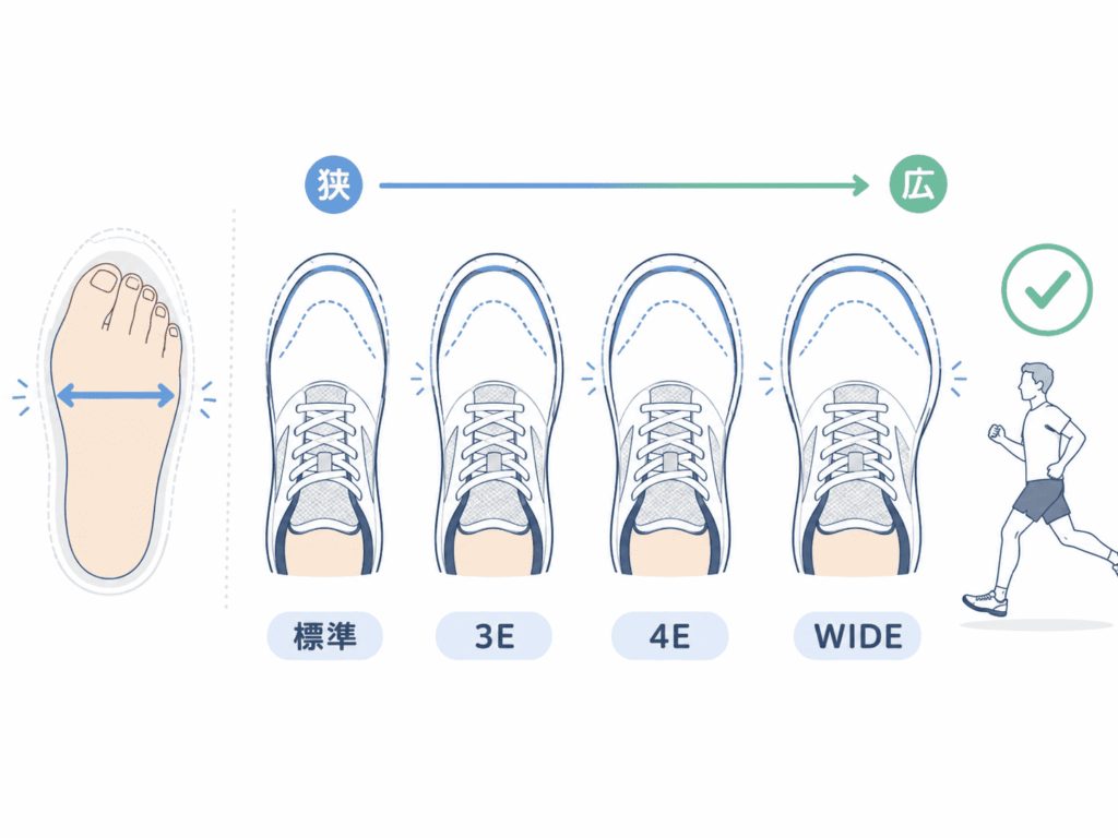 ポイント2:ワイズ(足囲)表記を確認する