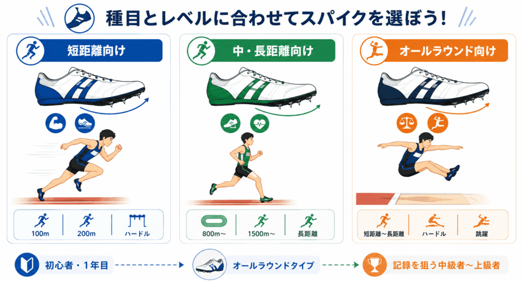 ③種目とレベルに合わせて選ぶ