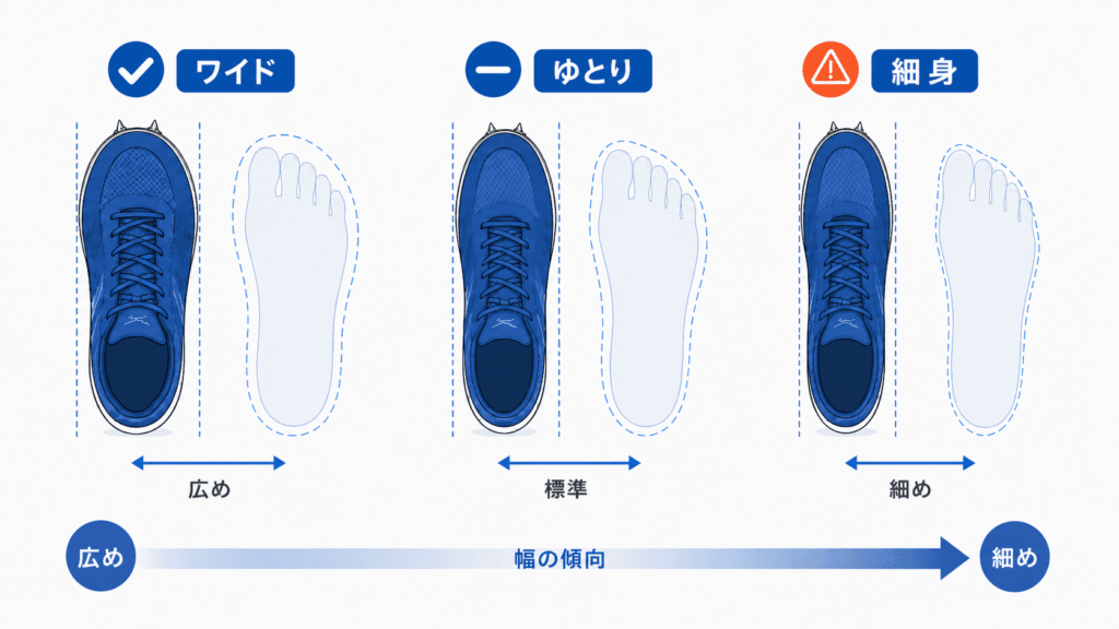 幅広さん必見!メーカーごとの足型の傾向