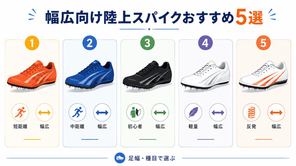 幅広向け陸上スパイクおすすめ5選