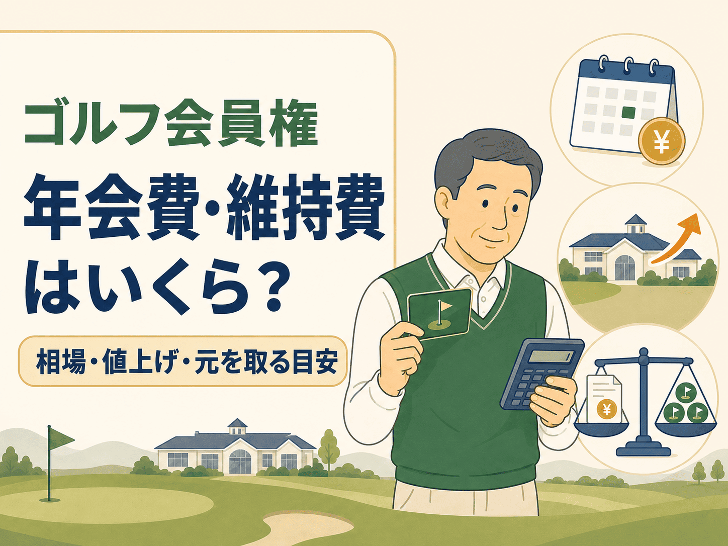 ゴルフ会員権の年会費・維持費はいくら?相場と値上げ動向、元を取る目安を解説