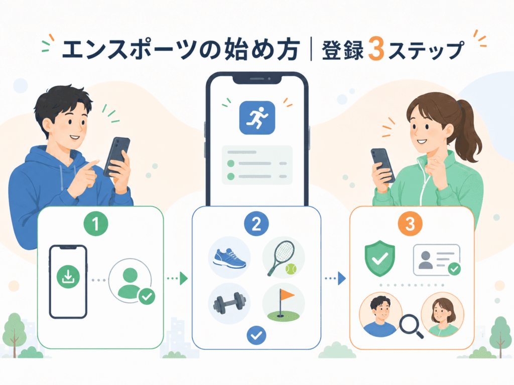 エンスポーツの始め方｜登録3ステップ