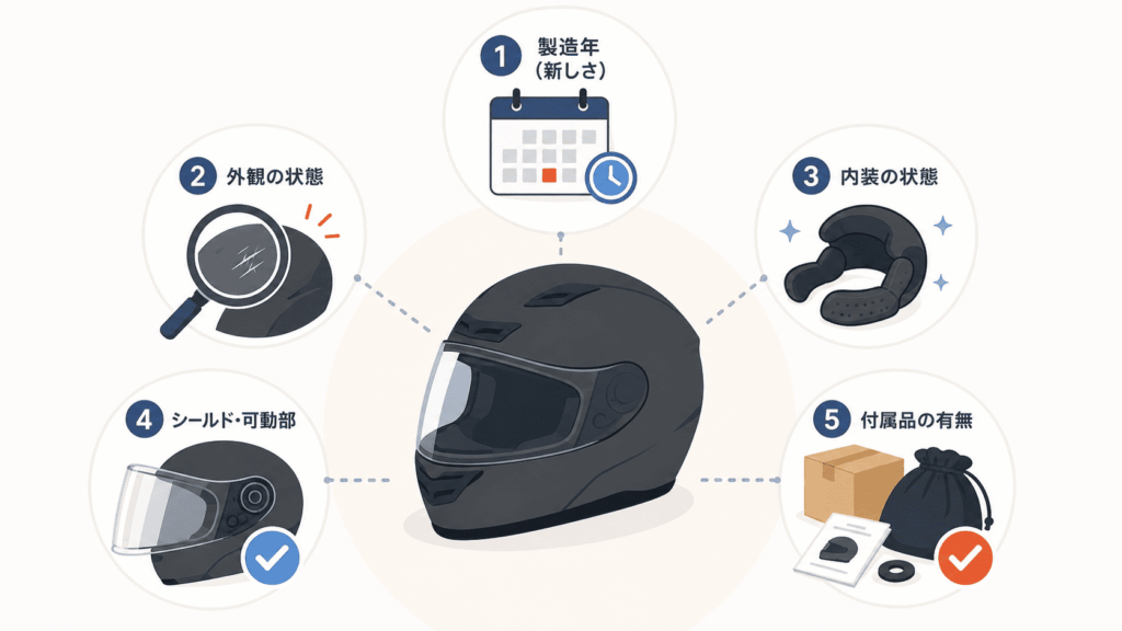 ヘルメットの査定額を左右する5つのポイント