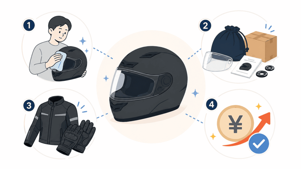 バイクヘルメットを高く売るコツ