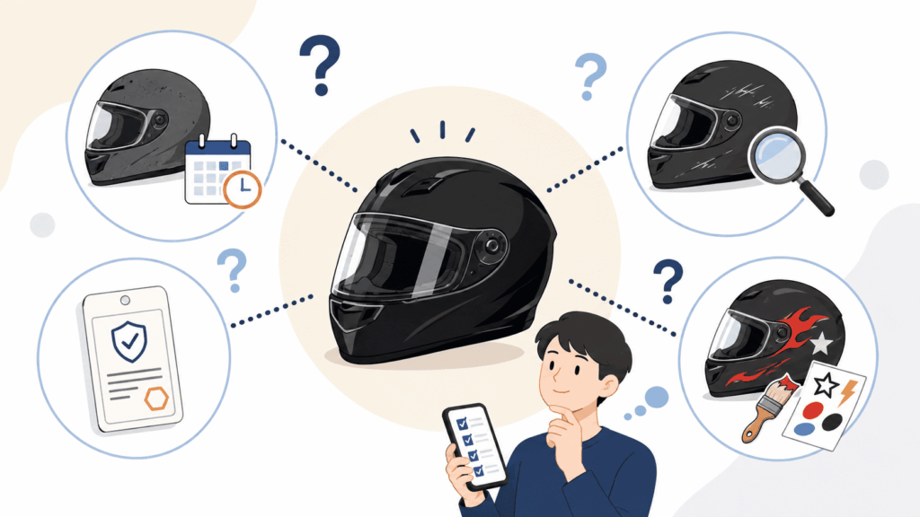 バイクヘルメット買取でよくある不安