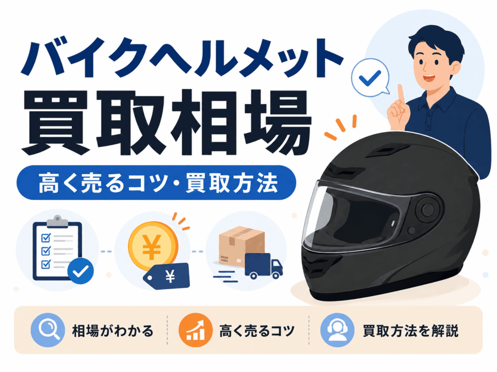 バイクヘルメット買取相場はいくら？高く売るコツとおすすめ買取方法
