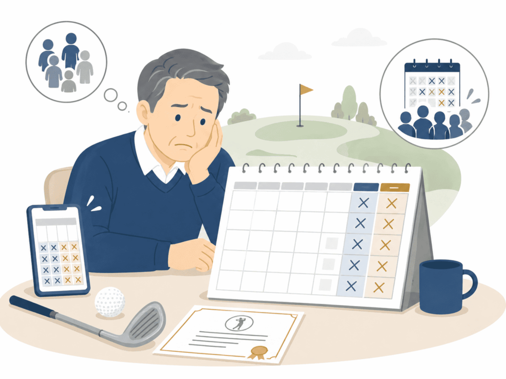 理由3：人気のゴルフ場で休日の予約が全く取れない