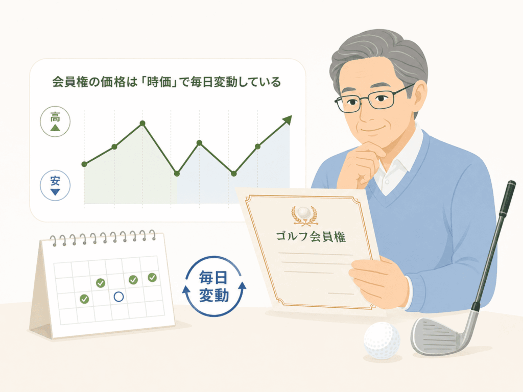 会員権の価格は「時価」で毎日変動している