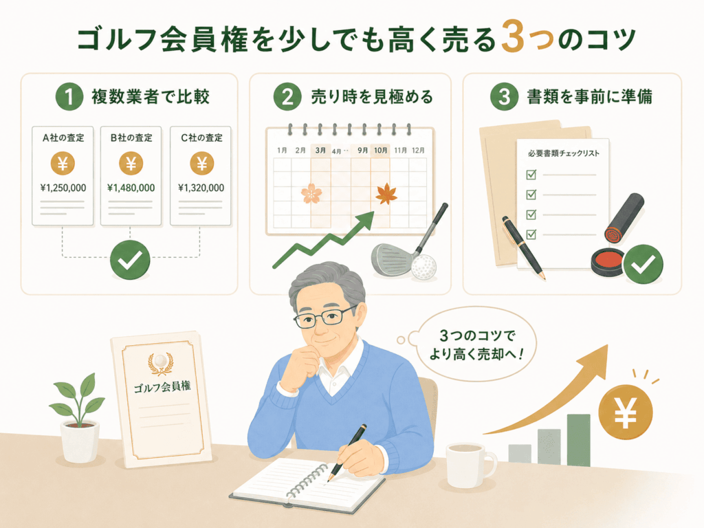 ゴルフ会員権を少しでも高く売る3つのコツ