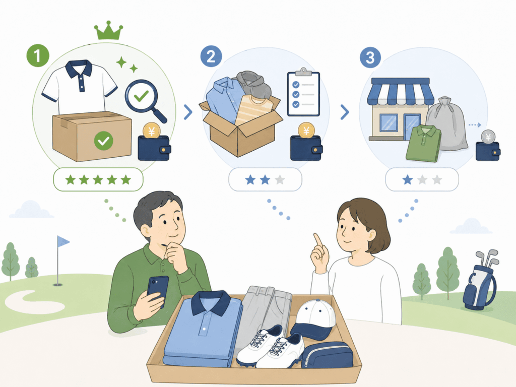 レオゴルフと他社を比較!ゴルフウェアを売るならどこがいい?