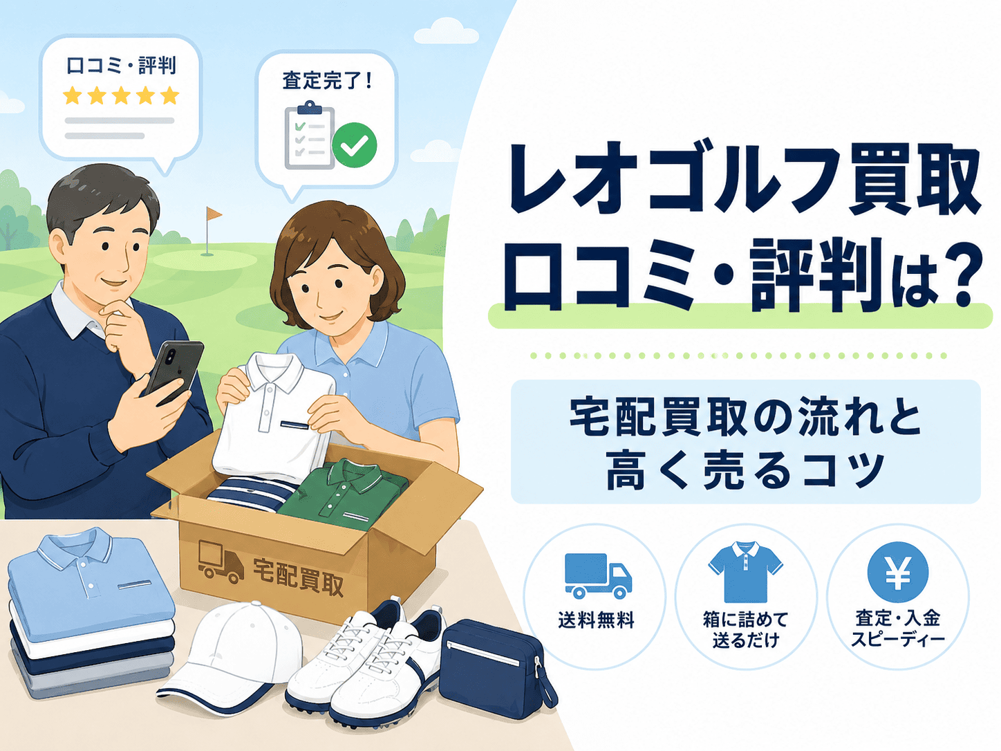 レオゴルフ買取の口コミ・評判は?ゴルフウェア宅配買取の流れと高く売るコツ