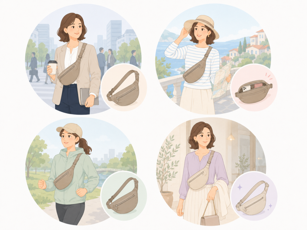シーン別|あなたにぴったりのボディバッグ早見ガイド