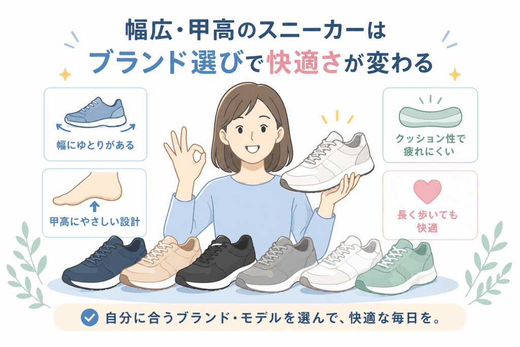 まとめ:幅広・甲高のスニーカーはブランド選びで快適さが変わる