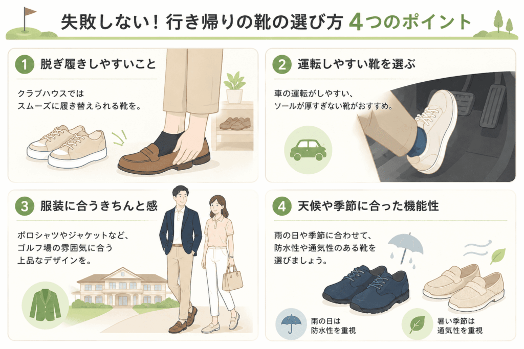 失敗しない!行き帰りの靴の選び方4つのポイント