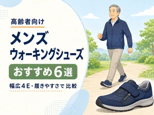 高齢者向けメンズウォーキングシューズおすすめ6選|幅広4E・履きやすさで比較