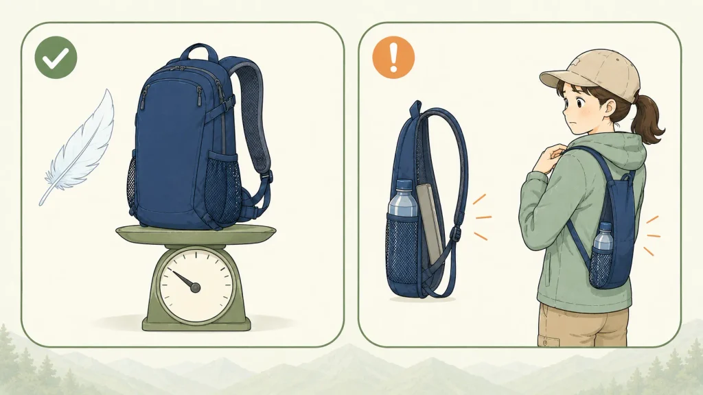 10L前後の登山リュックの選び方5つのポイント