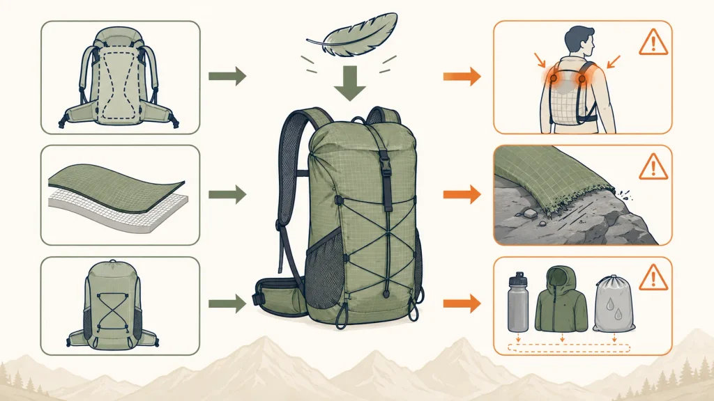 登山リュックの「軽量」とは？何gから軽いと言えるのか