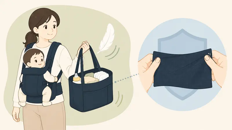 軽くて丈夫な生地で、荷物の総重量を抑えられる