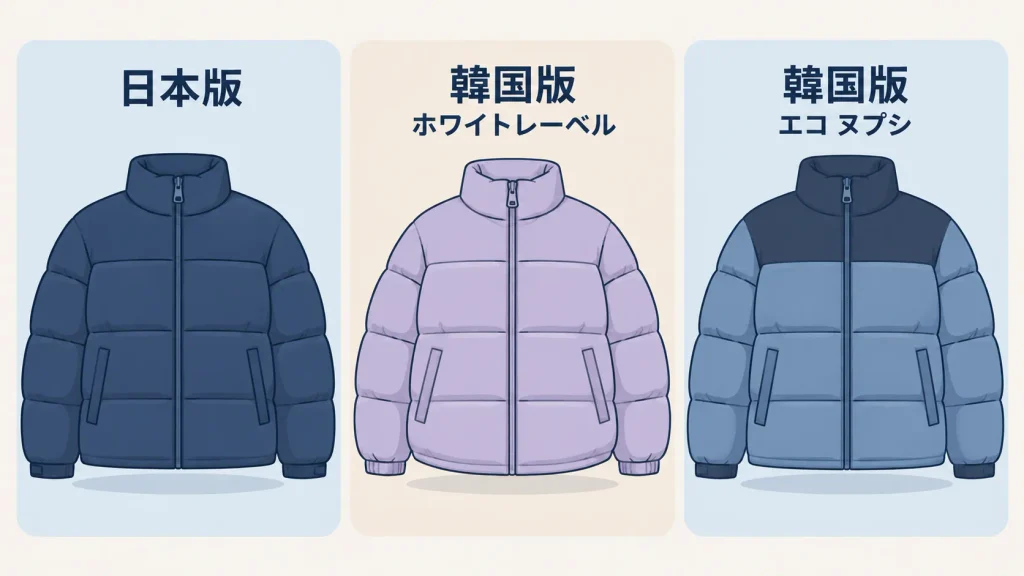 韓国ノースフェイス(ホワイトレーベル)のダウンとは?日本版との違い