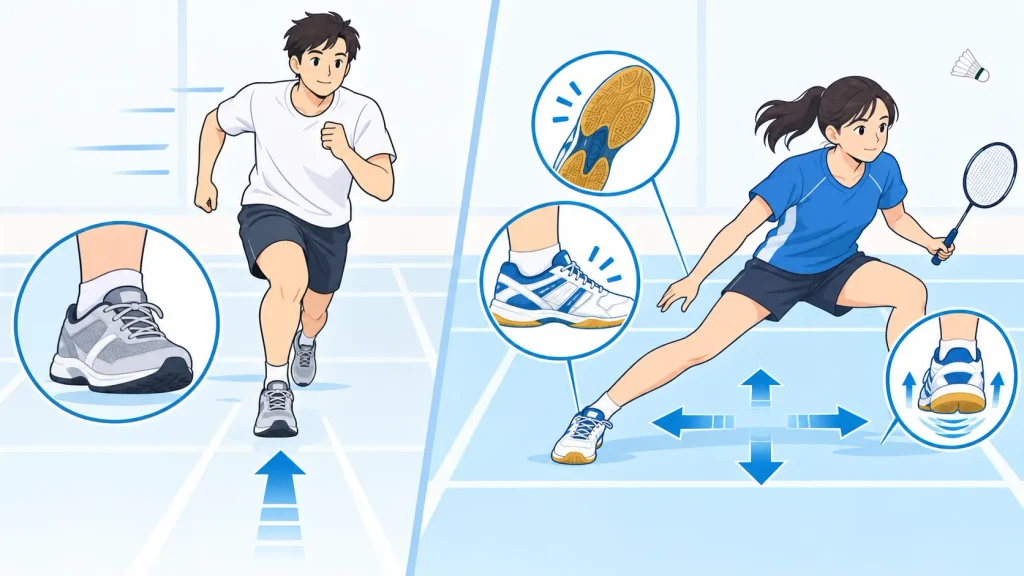 バドミントンシューズとは?普通の運動靴との違い
