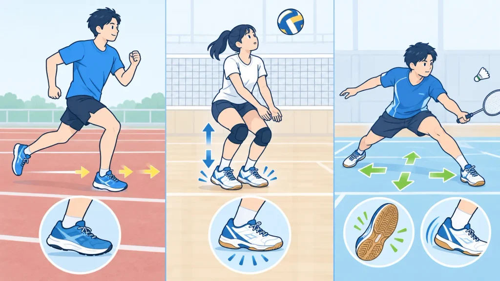 バドミントンシューズとは?普通の運動靴との違い