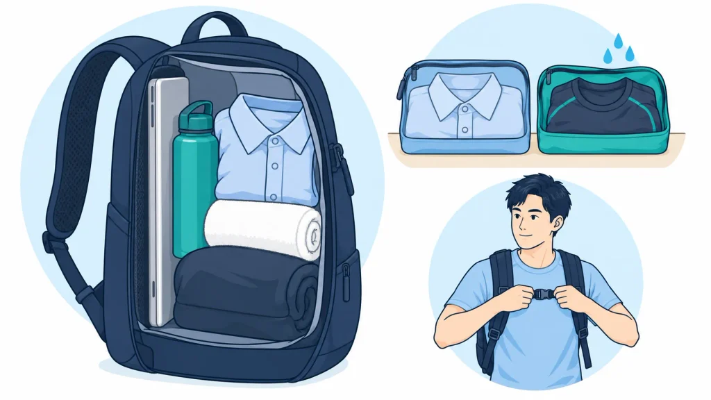 通勤ランを快適にする荷物の詰め方と準備