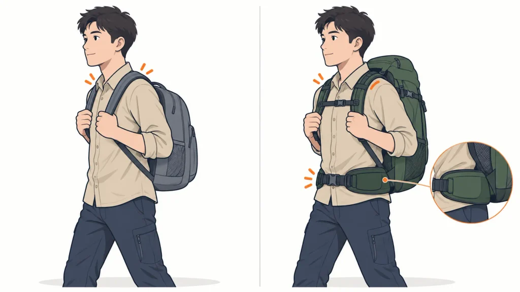 日帰り向け登山リュックとは?普通のリュックとの違い
