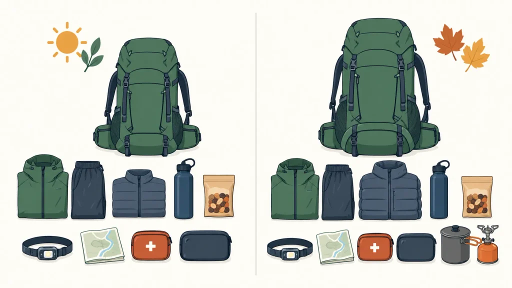 日帰り登山のリュックは何L必要?荷物と季節から考える