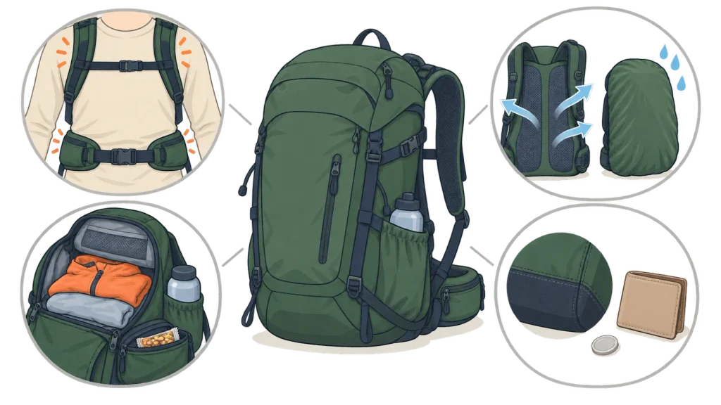 日帰り向け登山リュックランキングの選定基準