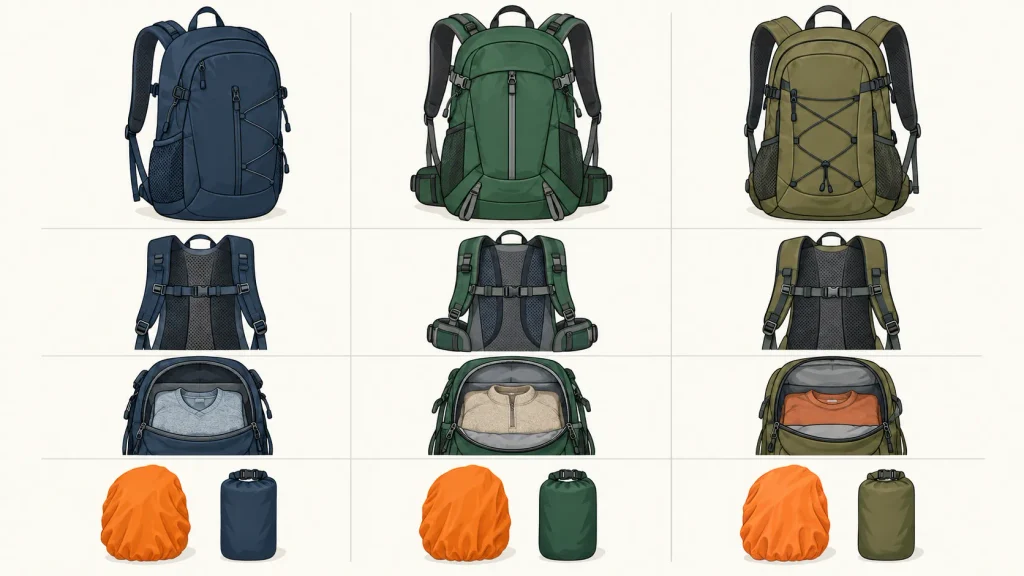 日帰り向け登山リュックおすすめランキング比較表