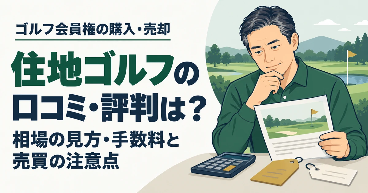住地ゴルフの口コミ・評判は?会員権相場の見方・手数料と売買の注意点