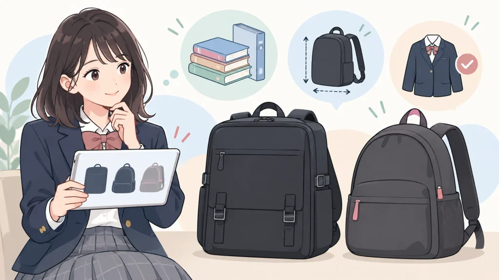 女子高校生の通学リュックの特徴と「人気」の見方